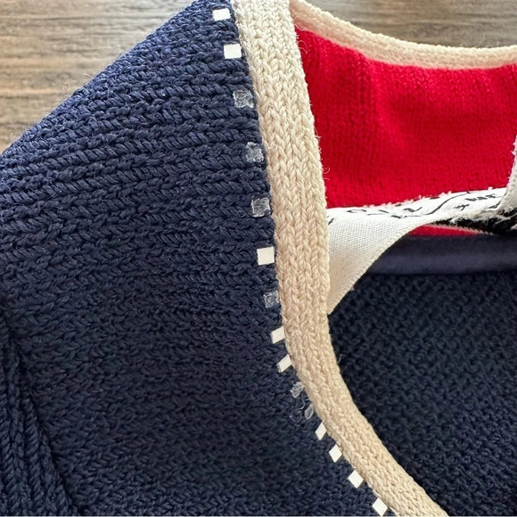 Vintage St John Collection Marie Gray Sz 4 Navy Nautical Zip Up Jacket Santana - Picture 11 of 11